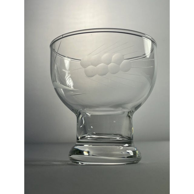 Vintage 1950s Javit Etched Wheat Juice Glasses- Set of 6 For Sale - Image 4 of 8