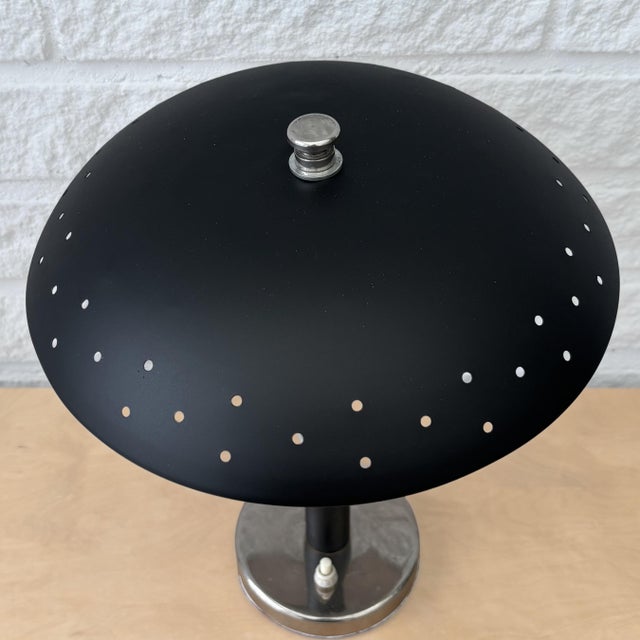 Vintage Scandinavian Table Lamp in Chrome and Steel, Sweden, 1940s For Sale - Image 6 of 13