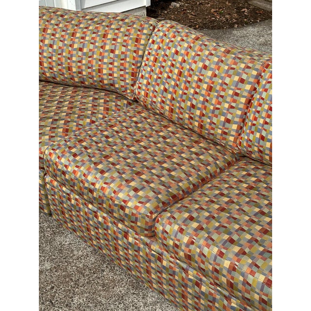 Vintage Thayer Coggin Sectional Sofa With Geometric Upholstery For Sale - Image 10 of 18