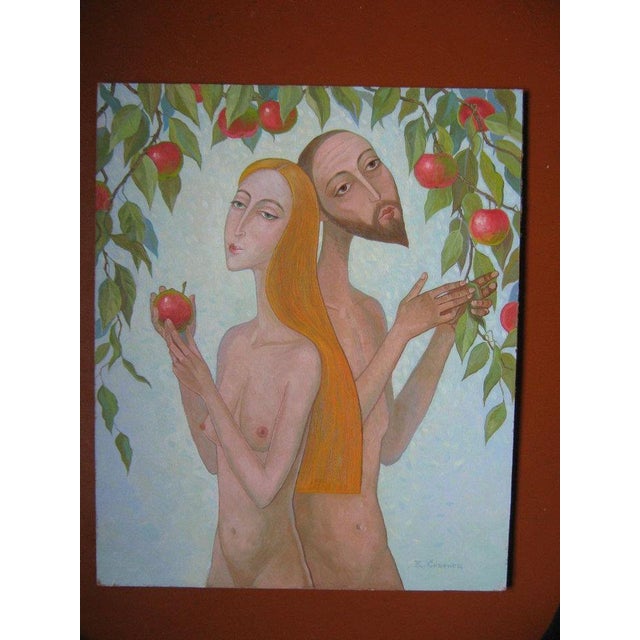 *** ABOUT THIS PAINTING *** * TITLE: "Couple portrait" * ARTISTS: Kalebets Valery * SIZE: 55x55 cm/'21.65x21.65 inches' *...