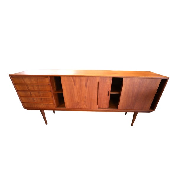 Danish Teak Sideboard with Sliding Doors and Drawers, 1960s For Sale - Image 11 of 17