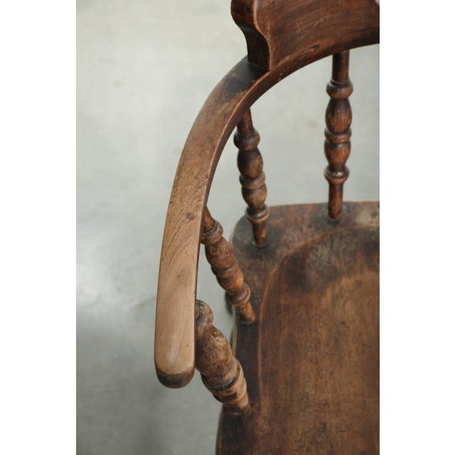 Antique Late 19th Century English Wooden Captain Chairs, Set of 4 For Sale - Image 10 of 18
