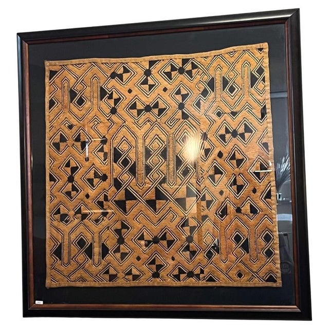 1950s Framed Kuba Weaving, 1950s For Sale - Image 5 of 5