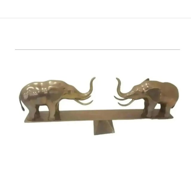 Dolbi Cashier Large Brass Elephants on Seesaw Sculpture ~ Circa 1980s For Sale In Atlanta - Image 6 of 9
