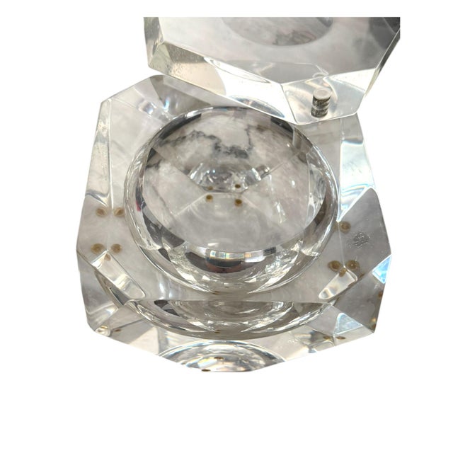 Alessandro Albrizzi Vintage Faceted Lucite Ice Bucket Attributed to Alessandro Albrizzi, Italy c.1970s For Sale - Image 4 of 9