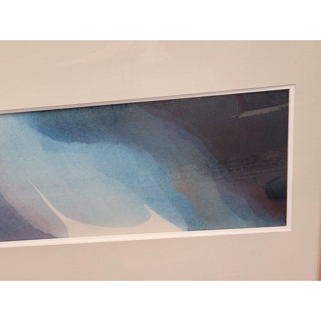 Vintage Framed Abstract Watercolor Painting by Architect and Artist