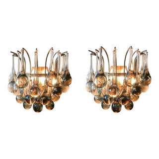 Tear Drop Wall Lamps by Christoph Palme for Palwa, 1970s, Set of 2 For Sale