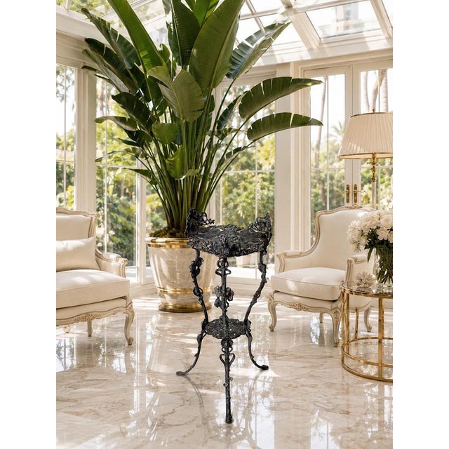 An exceptionally decorative and finely cast Art Nouveau plant stand dating from approximately 1880–1890. This remarkable...