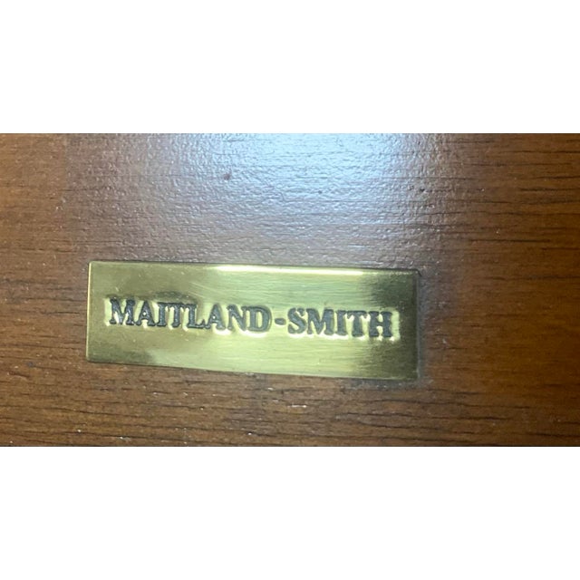 Rare Maitland-Smith Regency Style Pivoting Mahogany Bookcase and Flat Screen Tv Stand With Fretwork Gallery Rail and Drawer Pulls in Brass For Sale - Image 12 of 12