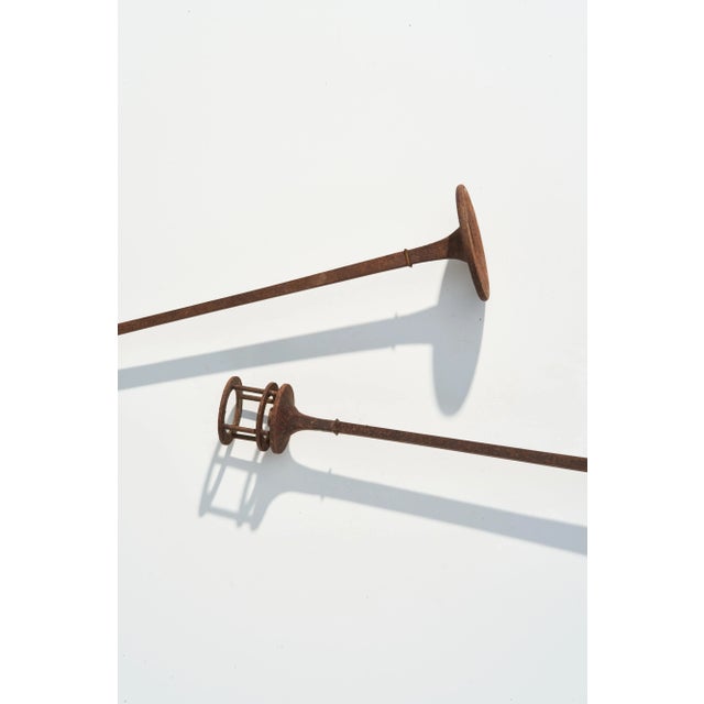 Pair of 1960s Modernist Tall Iron Candle Holders Designed by Jens Quistgaard for Dansk Denmark For Sale - Image 9 of 10