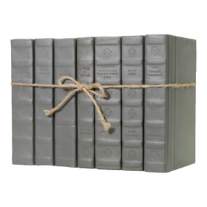 Decorative Books - Smoke Leather Book Bundle - 1 Foot of Grey Books