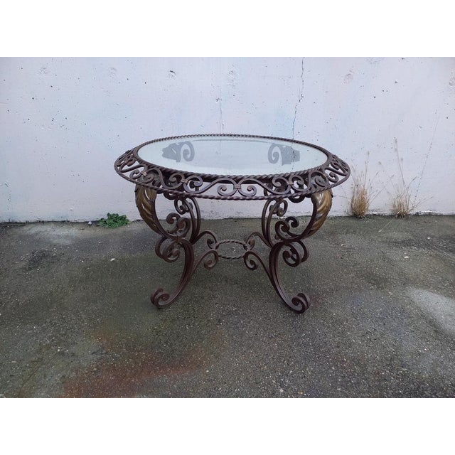 Glass and Wrought Iron Coffee Table, 1950s For Sale - Image 6 of 18