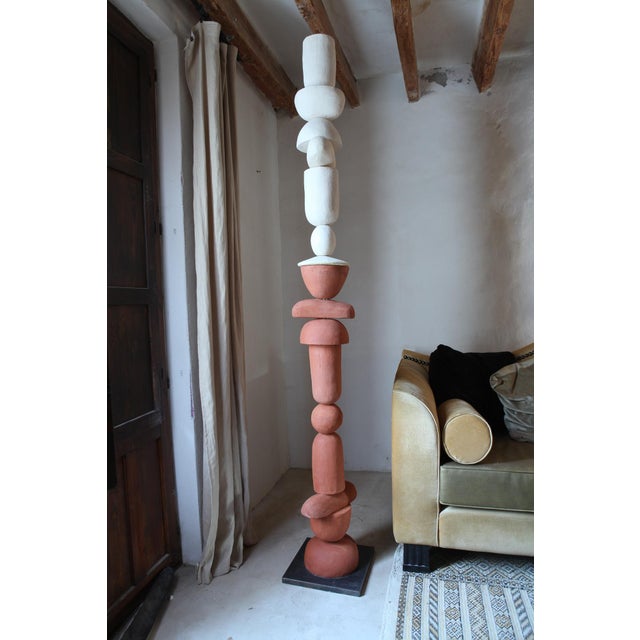 Contemporary Modular Totem in White and Orange by Studio Wild Orange, Set of 17 For Sale - Image 3 of 4