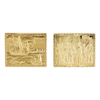 Commemorative Plaques in 925 Silver, Set of 2 For Sale