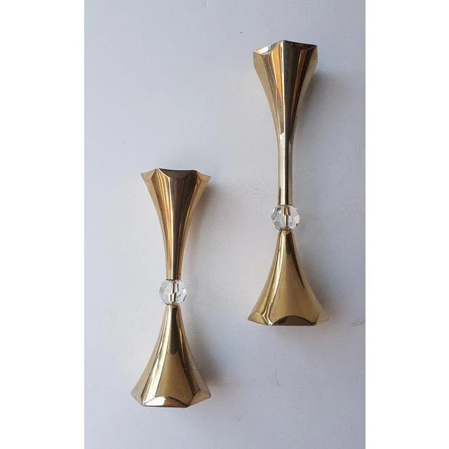 Gold Plated Candleholders from Asmussen, 1960s, Set of 2 For Sale - Image 4 of 5