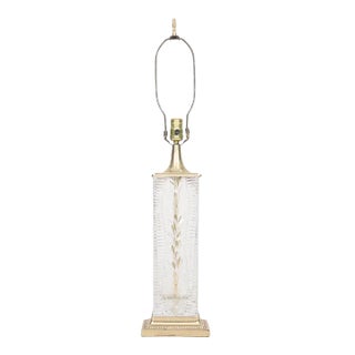 Dresden Crystal & Brass Table Lamp For Sale