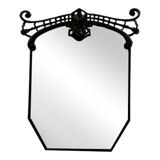 Original 1920s French Art Noveau Wrought Iron Mirror For Sale