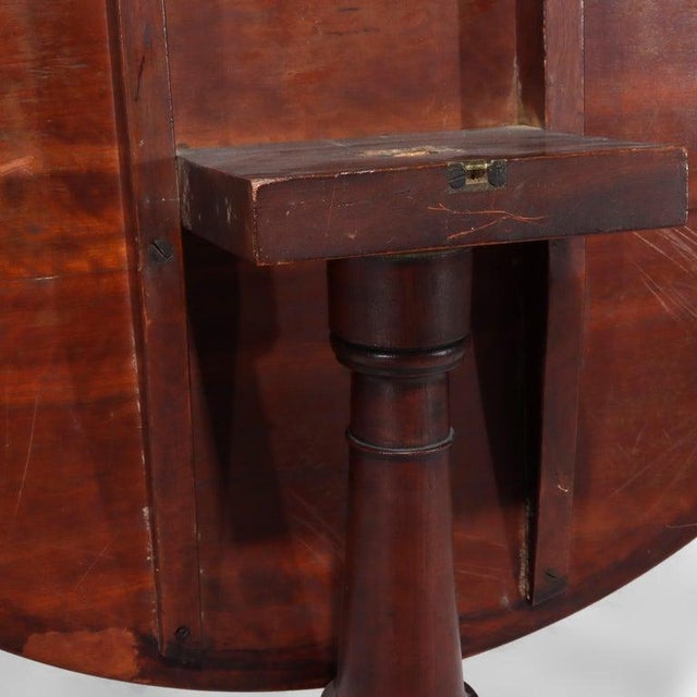 Antique Queen Anne Mahogany Three Legged Tilt Top Table Unsigned C1780 For Sale - Image 6 of 11