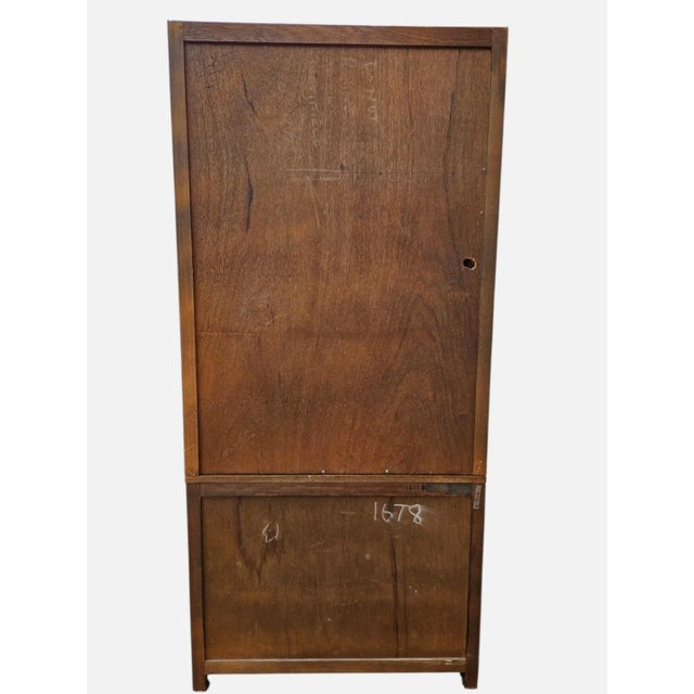 Vintage Oak Wood Bros Desk Cabinet Tudor Hutch Bookshelf Old Charm Leaded Glass For Sale - Image 10 of 16