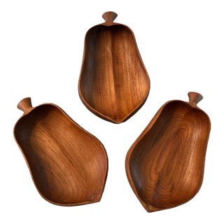 Mid 20th Century Teak Serving Bowls - 3 pcs For Sale