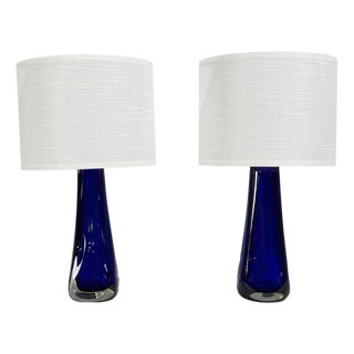 Alberto Donà, Table Lamps, Blue Murano Glass, Italy, 1995 For Sale