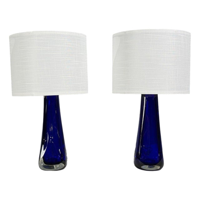 Alberto Donà, Table Lamps, Blue Murano Glass, Italy, 1995 For Sale