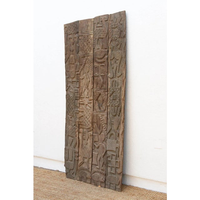1960s Large Beautifully Carved Nupe Door For Sale - Image 5 of 12