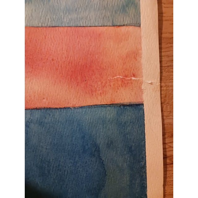Paper 1982 Modernist Telephone Watercolor Painting For Sale - Image 7 of 8