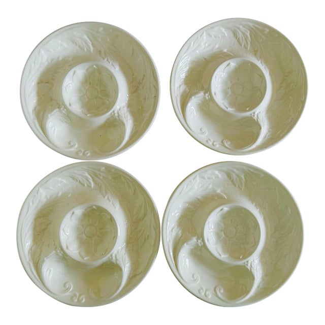 Vintage Gien Majolica Artichoke Dip Dishes- Set of 4 For Sale