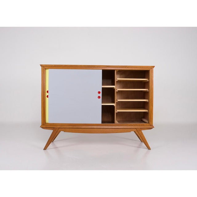 Mid-Century Modern Modernist Sideboard with Sliding Doors, France, 1950s For Sale - Image 3 of 8