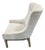 Modern Wing Chair Nubby Cream Fabric. For Sale