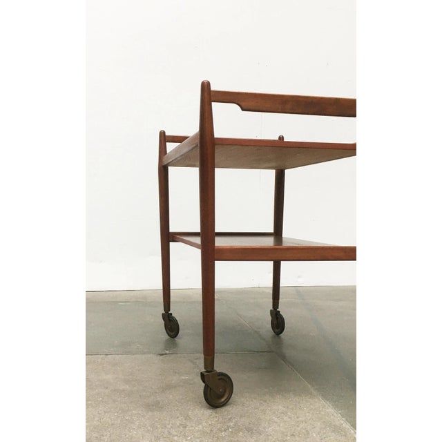Mid-Century Modern Mid-Century Teak Serving Cart For Sale - Image 3 of 18