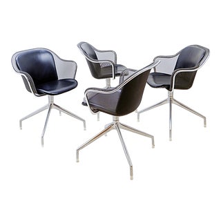 Iuta Swivel Armchairs by Antonio Citterio for B&B Italia, Set of 4 For Sale