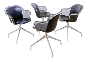 Iuta Swivel Armchairs by Antonio Citterio for B&B Italia, Set of 4