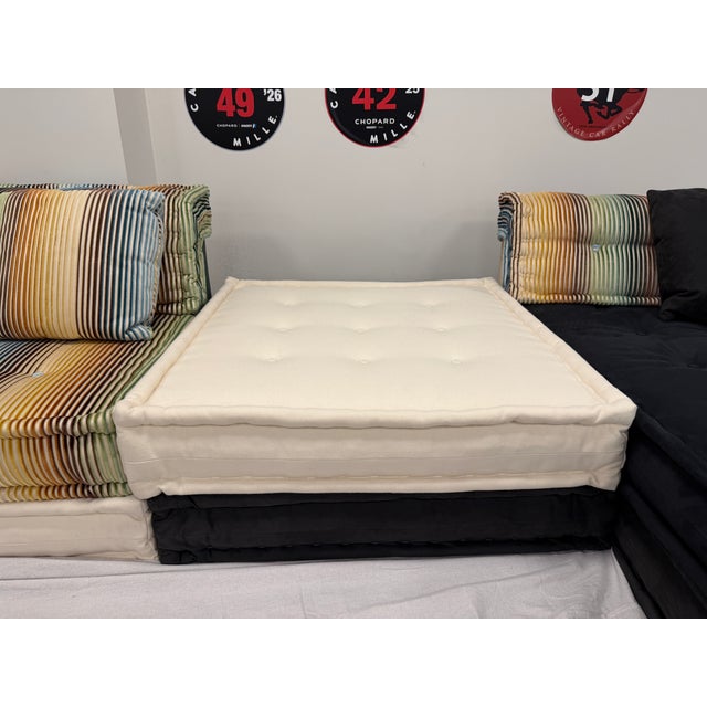1970s Authentic Roche Bobois Mah Jong Modular Sectional Sofa – Missoni Home & Velvet Edition (5 Seats) For Sale In Los Angeles - Image 6 of 18
