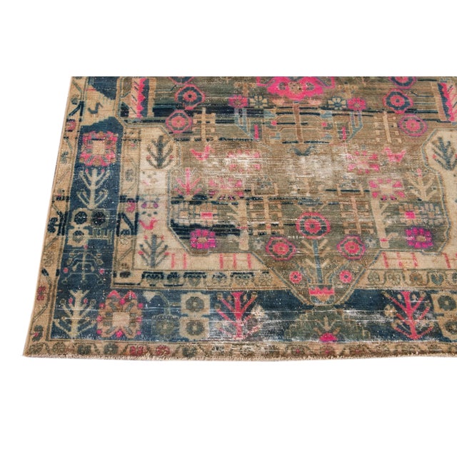 Shabby Chic Vintage Handmade Scatter Wool Rug For Sale - Image 11 of 13