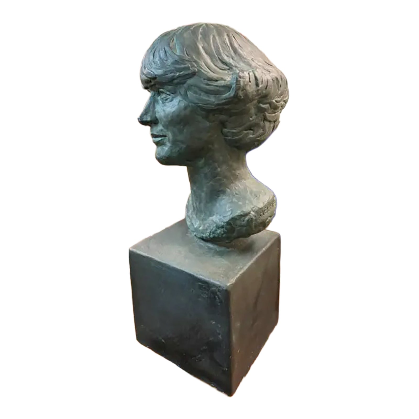 Mid Century Plaster Statue, Bust of a Woman | Chairish