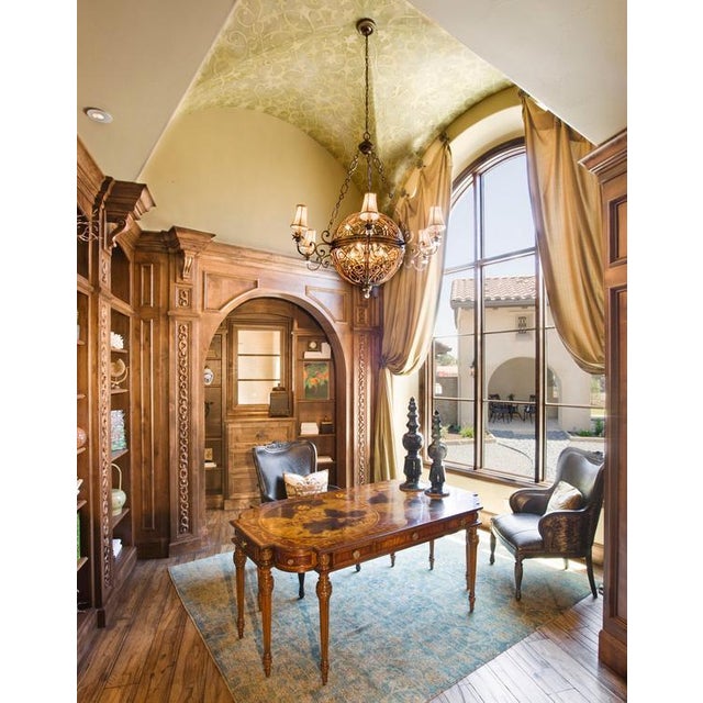 Traditional Inlaid Mahogany and Walnut Library Table or Writing Desk For Sale In New York - Image 6 of 12