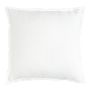 White 26x26 Down So Soft Linen Pillow For Sale