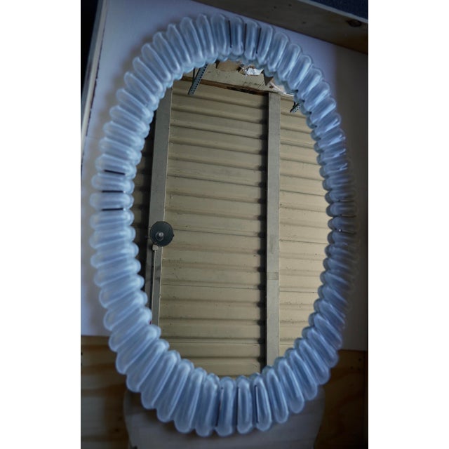 2000 - 2009 Mid-Century Italian Murano Art Glass and Chrome Wall Mirror, 2000s For Sale - Image 5 of 9