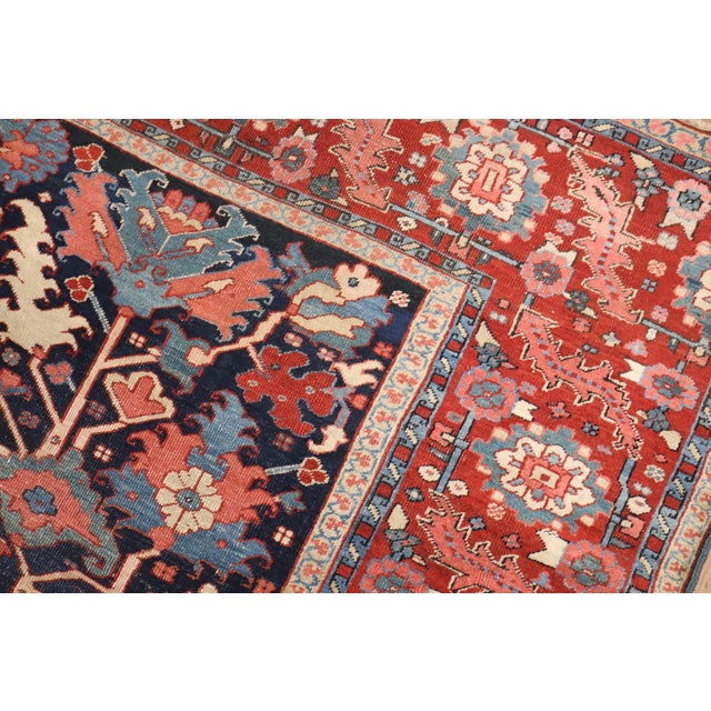 Antique Zabihi Collection Persian Serapi Carpet For Sale - Image 11 of 12