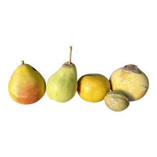 Vintage Italian Marble Decorative Stone Fruits- Assorted Set of 5 For Sale