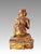 Antique Burmese Gold & Brick Red Lacquered Praying Monk Statue or Figure, 19th Century For Sale - Image 4 of 10