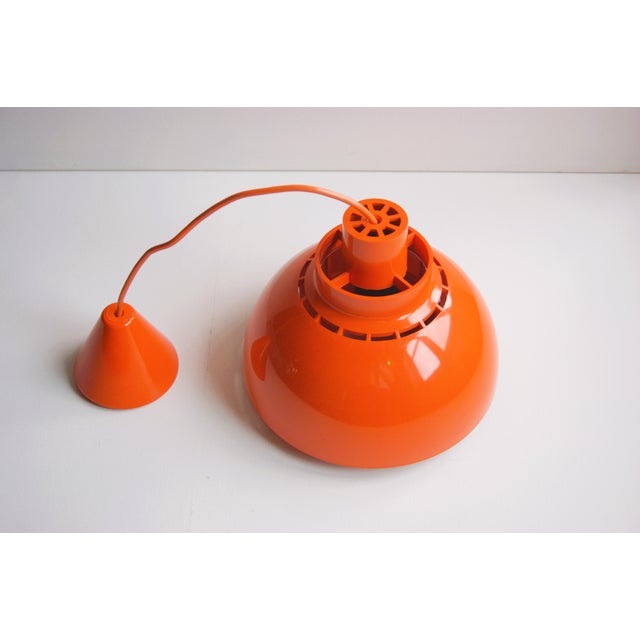 Plastic Retro Orange Plastic Ceiling Lamp "Minisol" Design by K. Kewo for Nordisk Solar, Denmark, 1970s For Sale - Image 7 of 9
