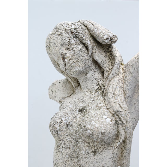 Large Goddess Sculpture Figure Cast Stone Garden, Late 20th C. For Sale - Image 9 of 11