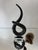 Postmodern Black and White Murano Glass Ribbon Sculpture on Crystal Base by Renato Anatra, Italy, 1980s For Sale - Image 4 of 18