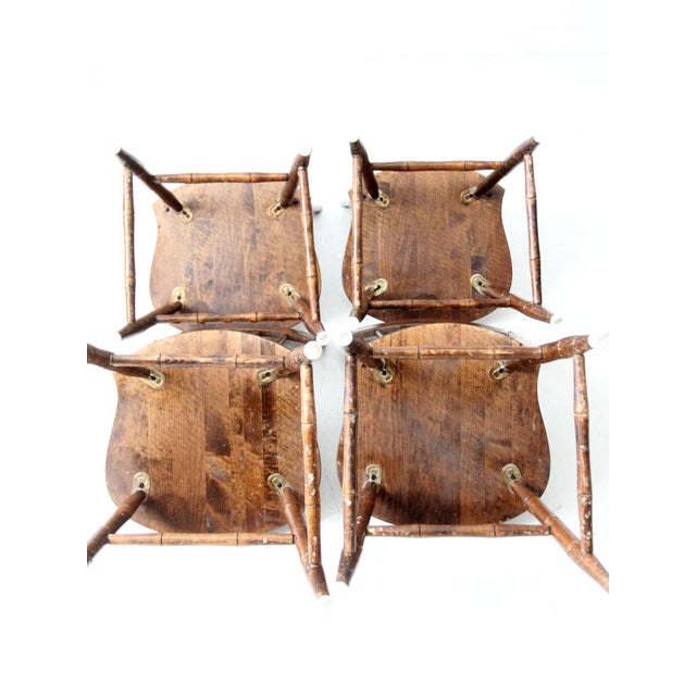 Vintage Windsor Spindle Back Dining Chairs Set 4 For Sale - Image 17 of 18