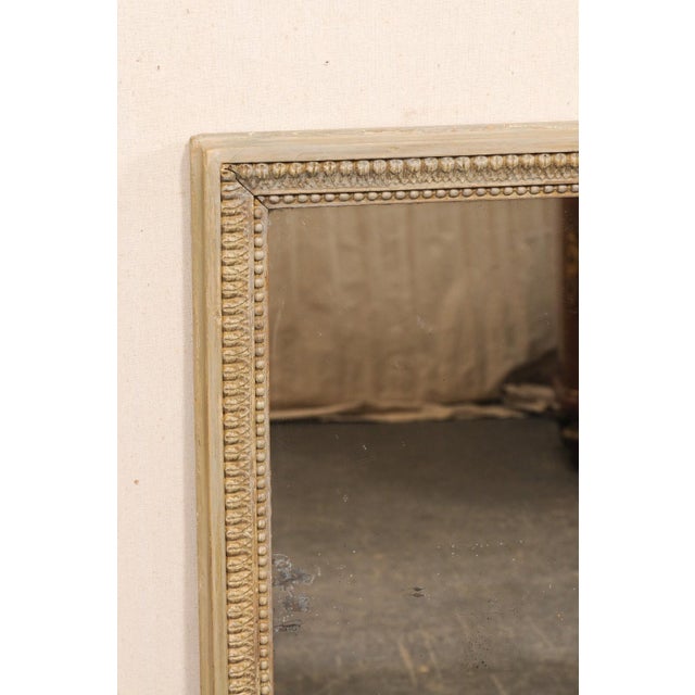 19th Century French Classical Taupe Painted Wood Wall Mirror For Sale - Image 9 of 10