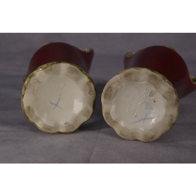 Art Nouveau Barbotine Vases from Lille Fives, 1900s, Set of 2 For Sale - Image 6 of 8