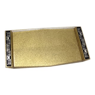 Mid-Century Modern Gold Glitter Serving Tray For Sale
